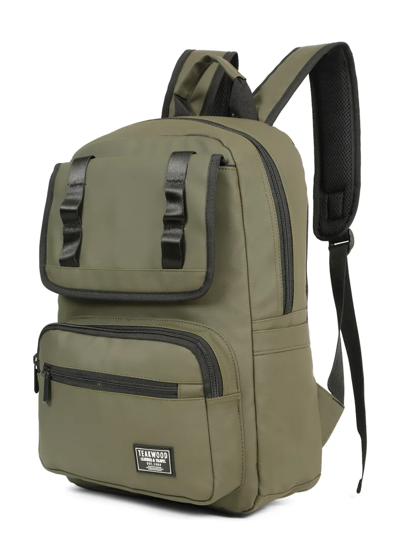 TEAKWOOD Olive Teakwood 23L Business Laptop Backpack for Men & Women | Fits up to 15 " Laptop | Premium Olive Office & Travel Backpack | Water-Resistant | Multi-Compartment | Ergonomic Lightweight Durable Design  | Best Price UAE